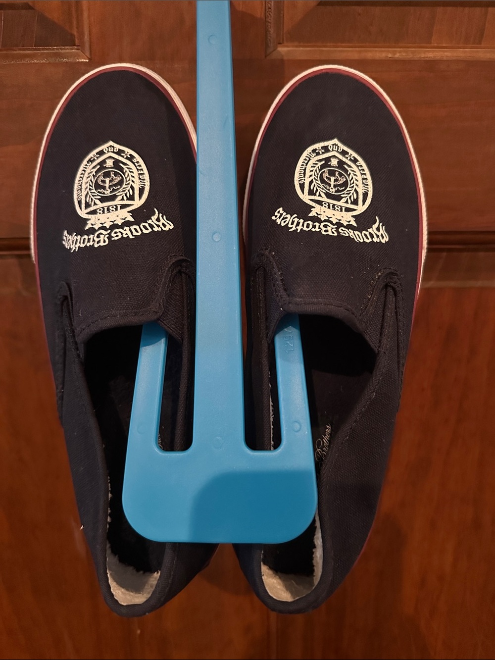 Sperry Brooks Brothers Navy Slip-On Women’s Sneakers with White Crest